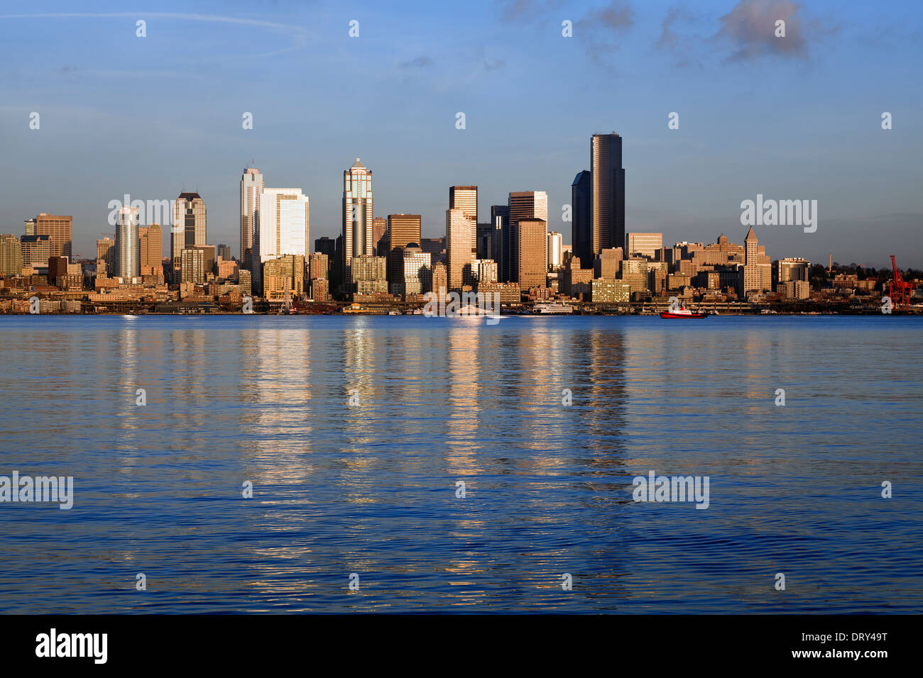 WASHINGTON - The city of Seattle viewed across Elliot Bay from West Seattle. 2013 Stock Photo