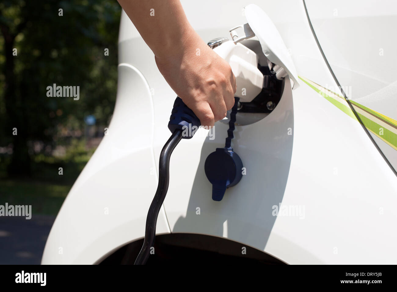 charging a battery of an electric car Stock Photo Alamy