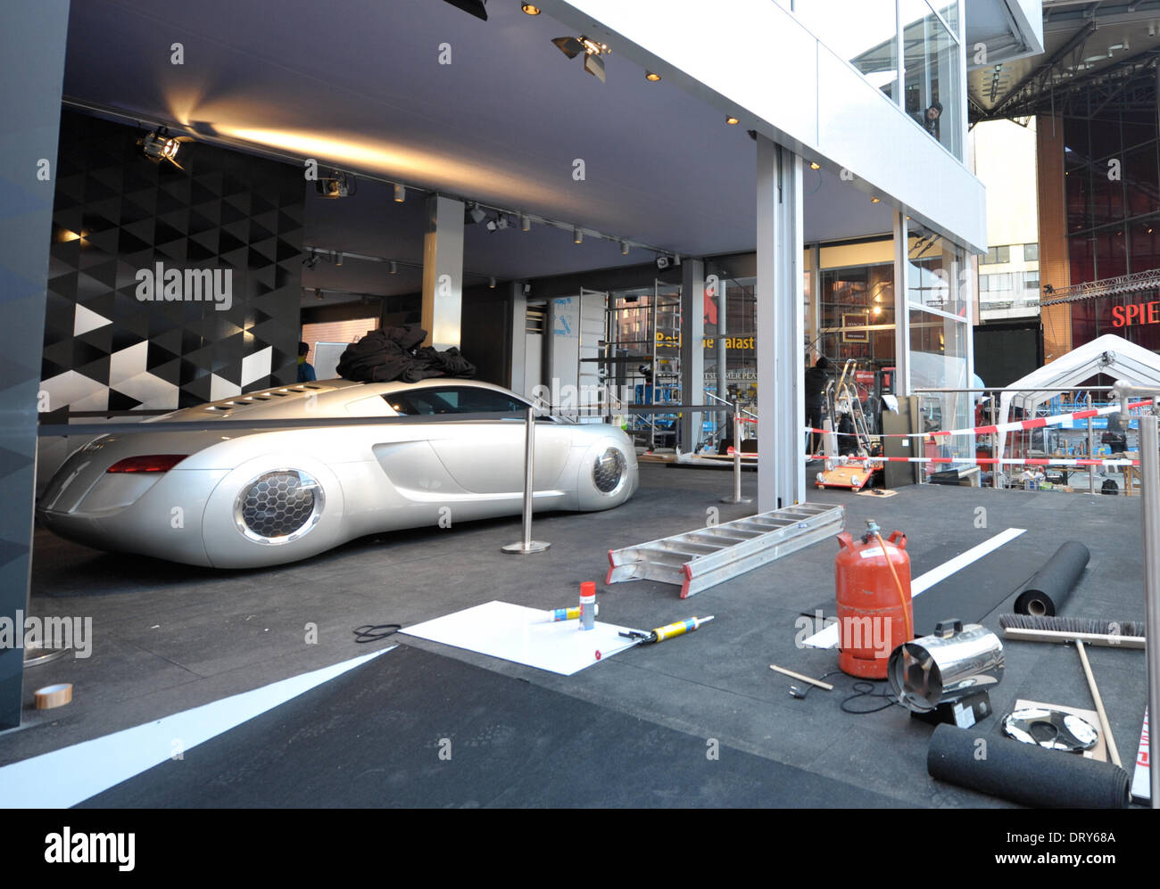 Berlin, Germany. 05th Feb, 2013. An Audi 'I ROBOT' RSQ is pictured in the Audi Lounge in front of the Berlinale Palace in Berlin, Germany, 05 February 2013. The custom-built car was used in the film 'I Robot' with Will Smith. Photo: Roland Popp/dpa/Alamy Live News Stock Photo