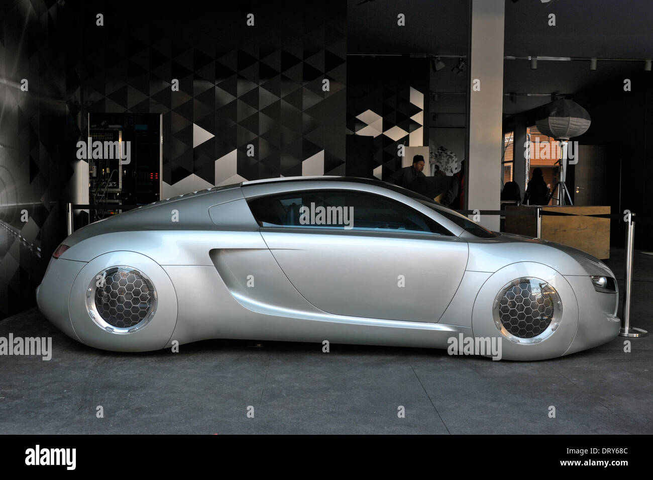 Berlin, Germany. 05th Feb, 2013. An Audi 'I ROBOT' RSQ is pictured in the Audi Lounge in front of the Berlinale Palace in Berlin, Germany, 05 February 2013. The custom-built car was used in the film 'I Robot' with Will Smith. Photo: Roland Popp/dpa/Alamy Live News Stock Photo