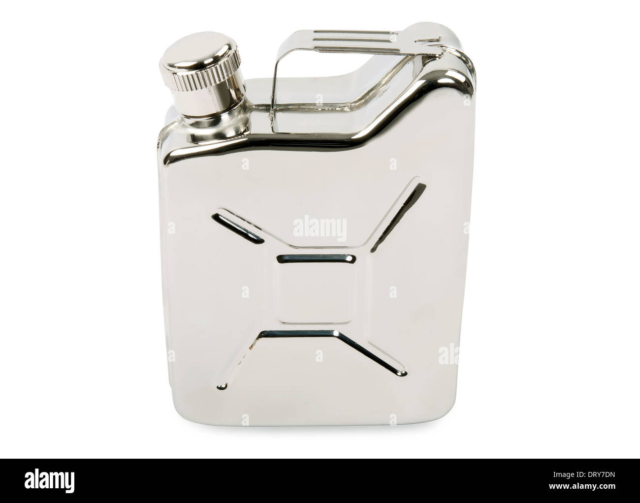 pocket hip flask isolated on white background Stock Photo