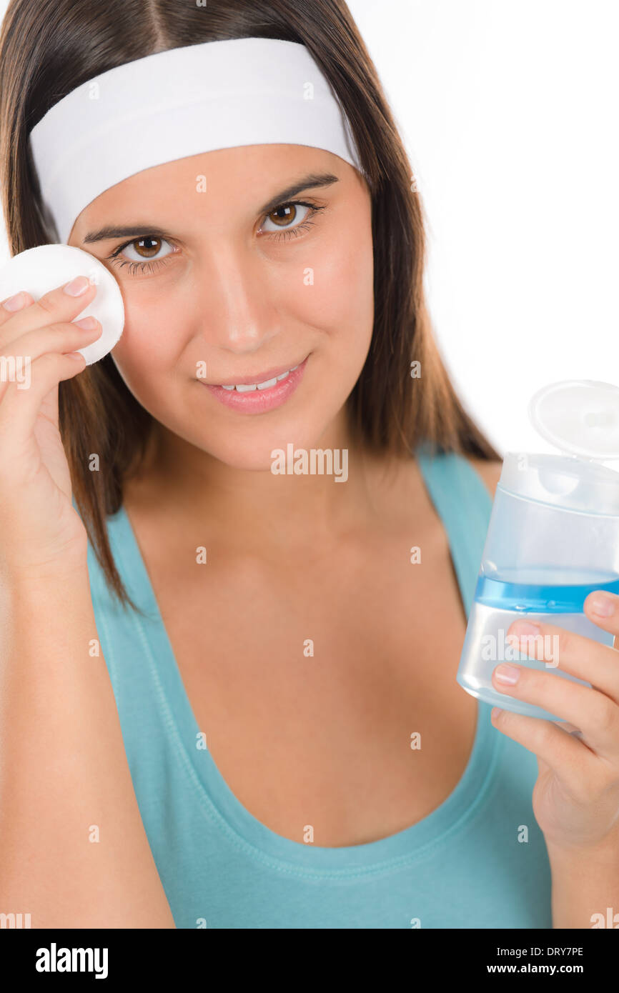 Teenager problem skin care woman cleanse Stock Photo Alamy