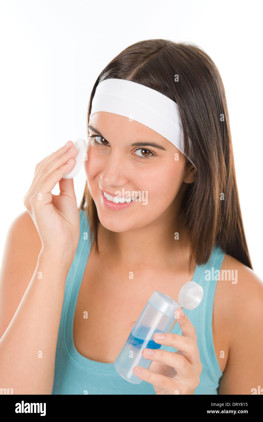 Teenager problem skin care woman cleanse Stock Photo Alamy