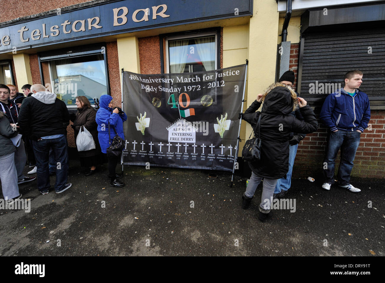 Banner carried at the 42nd anniversary of Bloody Sunday march in Derry