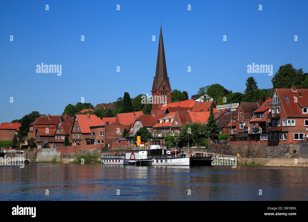 paddle steamer KAISER WILHELM, Lauenburg river Elbe, Schleswig-Holstein ...