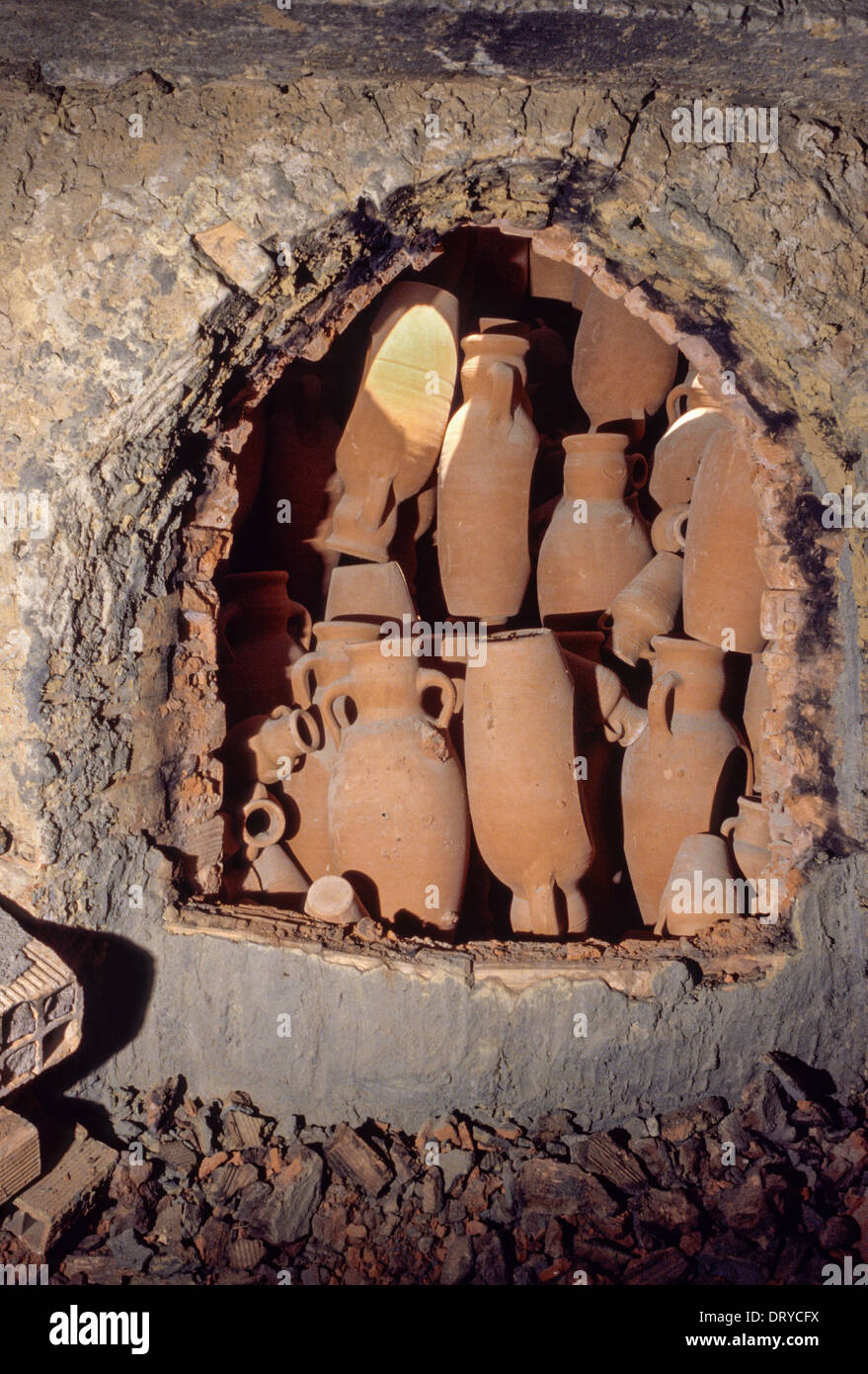 Ceramics, Nabeul, Tunisia. Traditional Pottery Oven Fueled by Olive