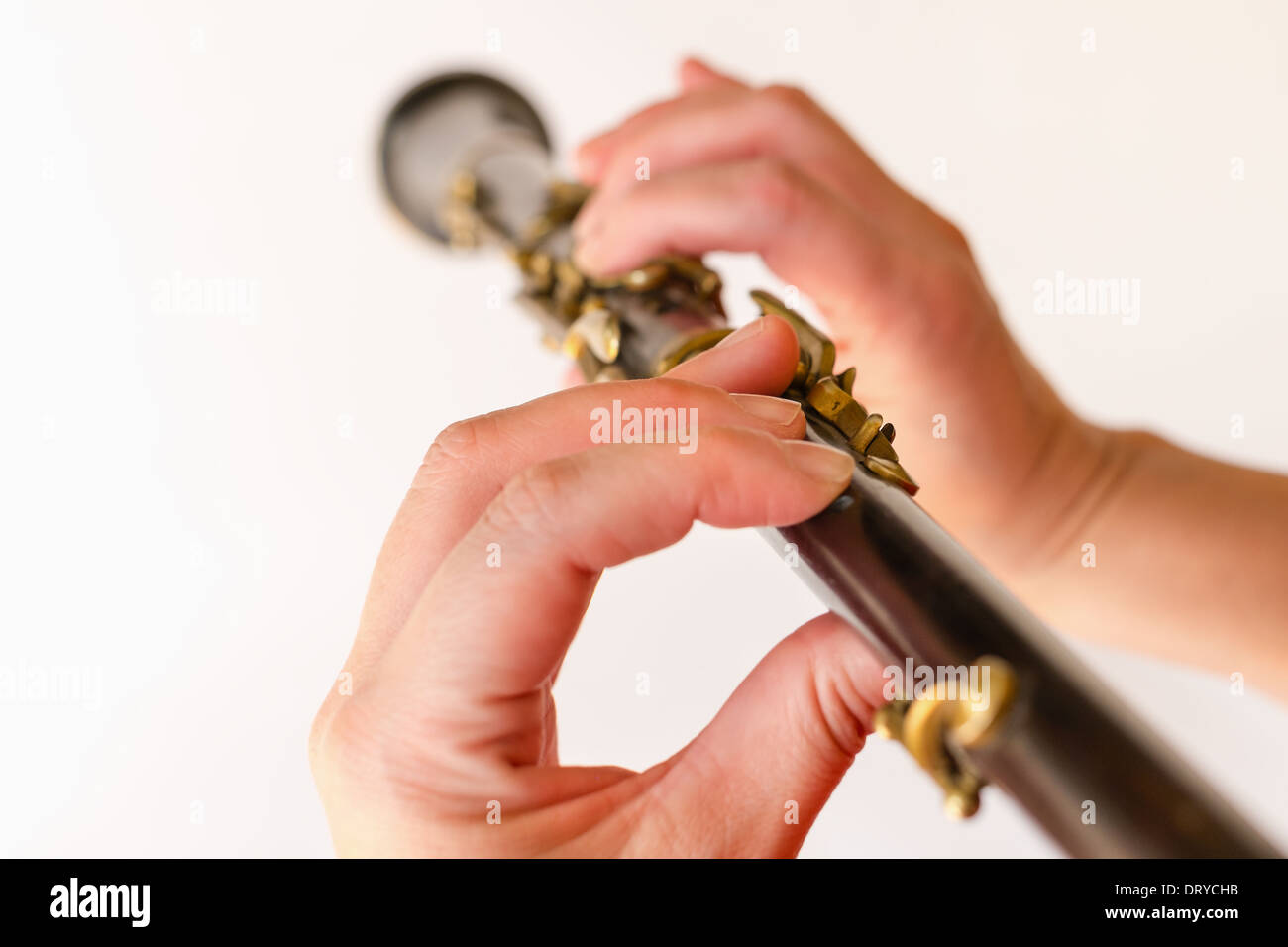 Detail of oboe being played by a musician Stock Photo Alamy