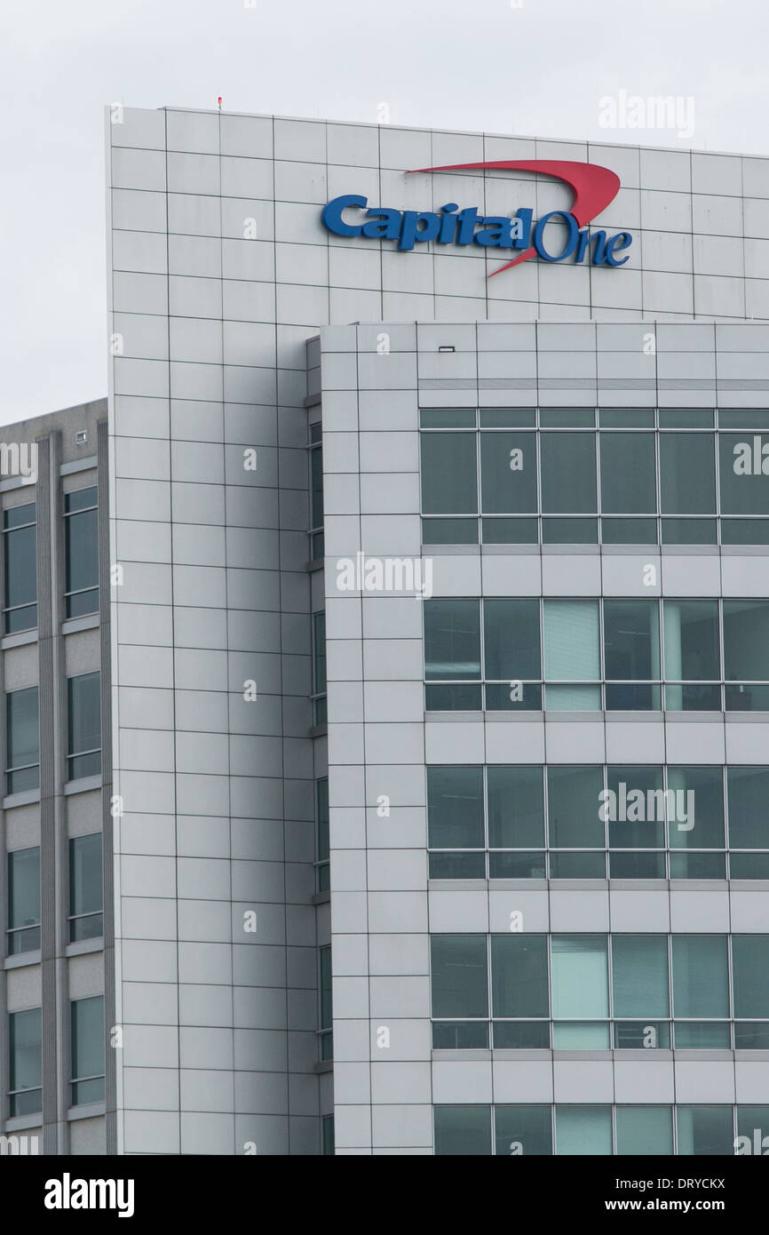 The headquarters of Capital One Bank in McLean, Virginia.  Stock Photo