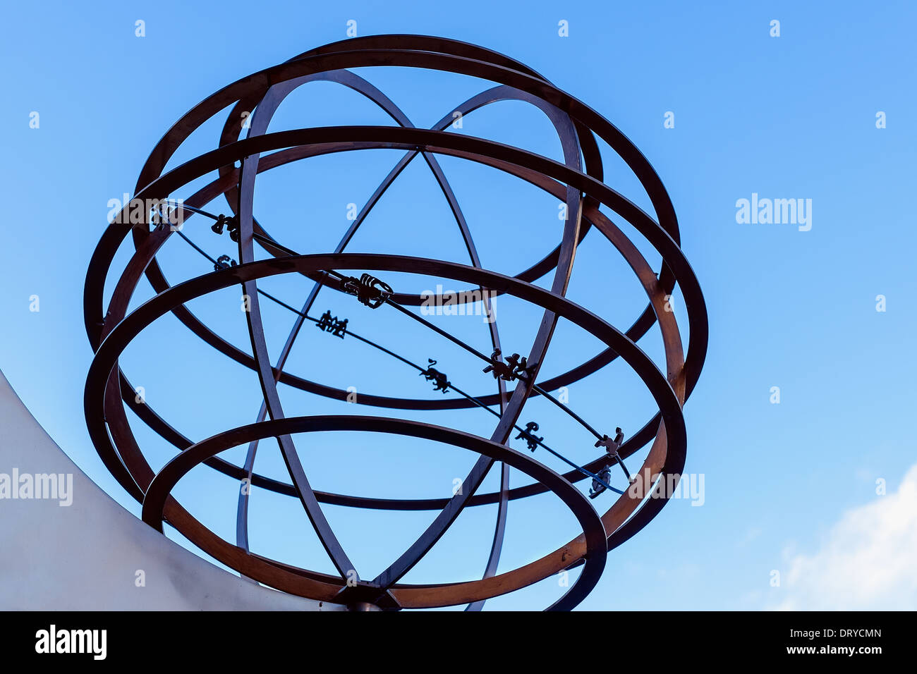 Terrestrial globe model with zodiac signs Stock Photo Alamy