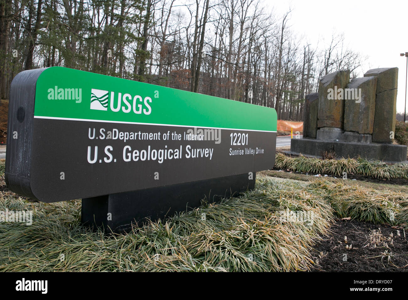 The headquarters of the U.S. Geological Survey in Reston, Virginia.  Stock Photo