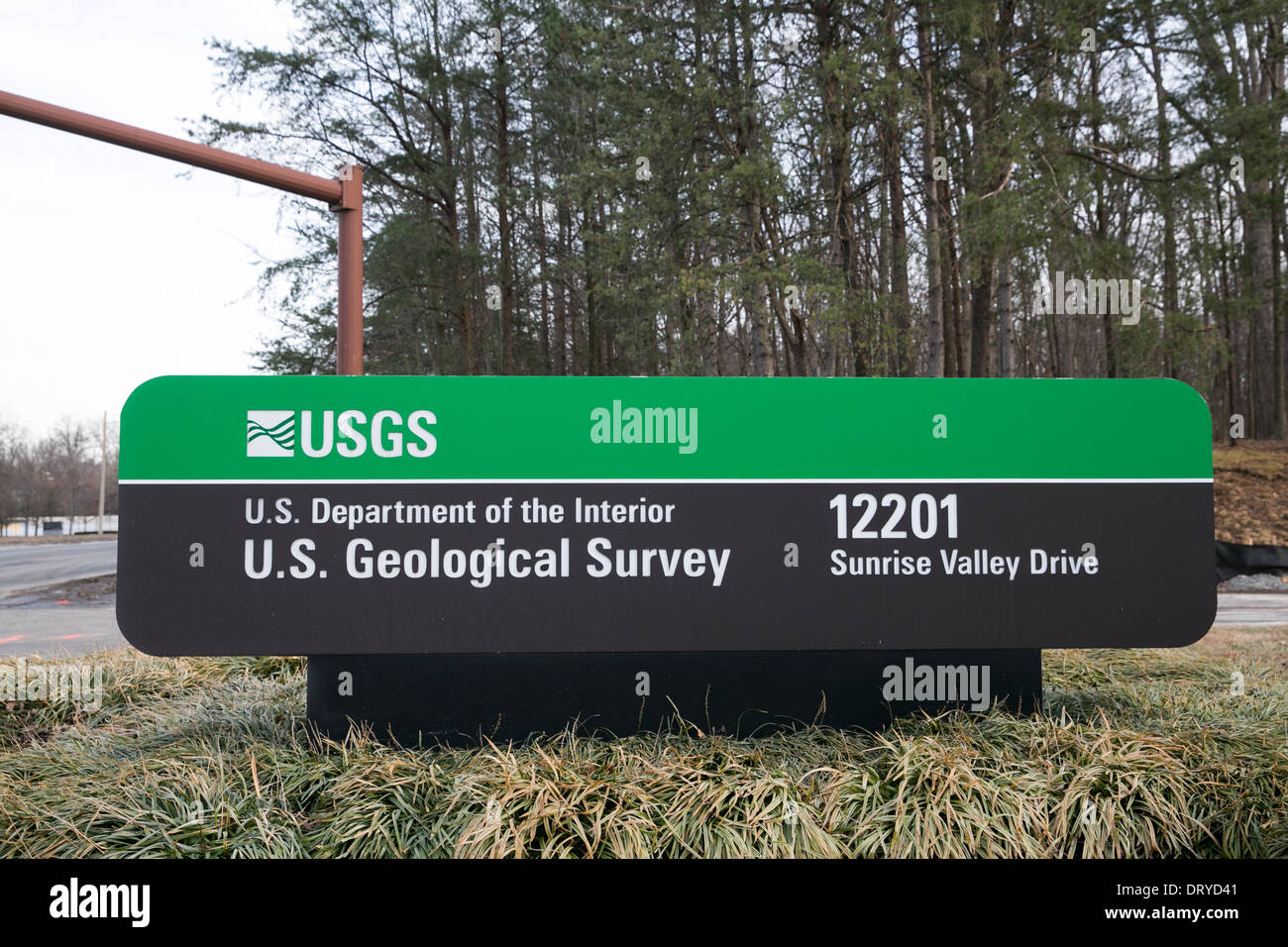 The headquarters of the U.S. Geological Survey in Reston, Virginia.  Stock Photo