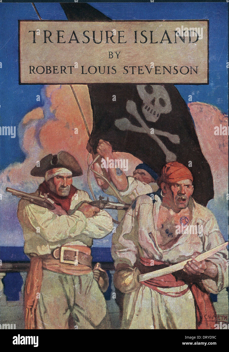 Treasure Island by Robert Louis Stevenson book cover Stock Photo