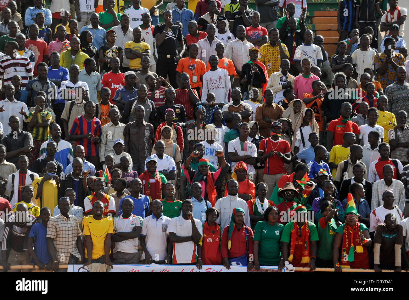 BURKINA FASO, soccer fans during reception of the national football team of Burkina Faso as 2nd placed winner of the Africa Cup Stock Photo