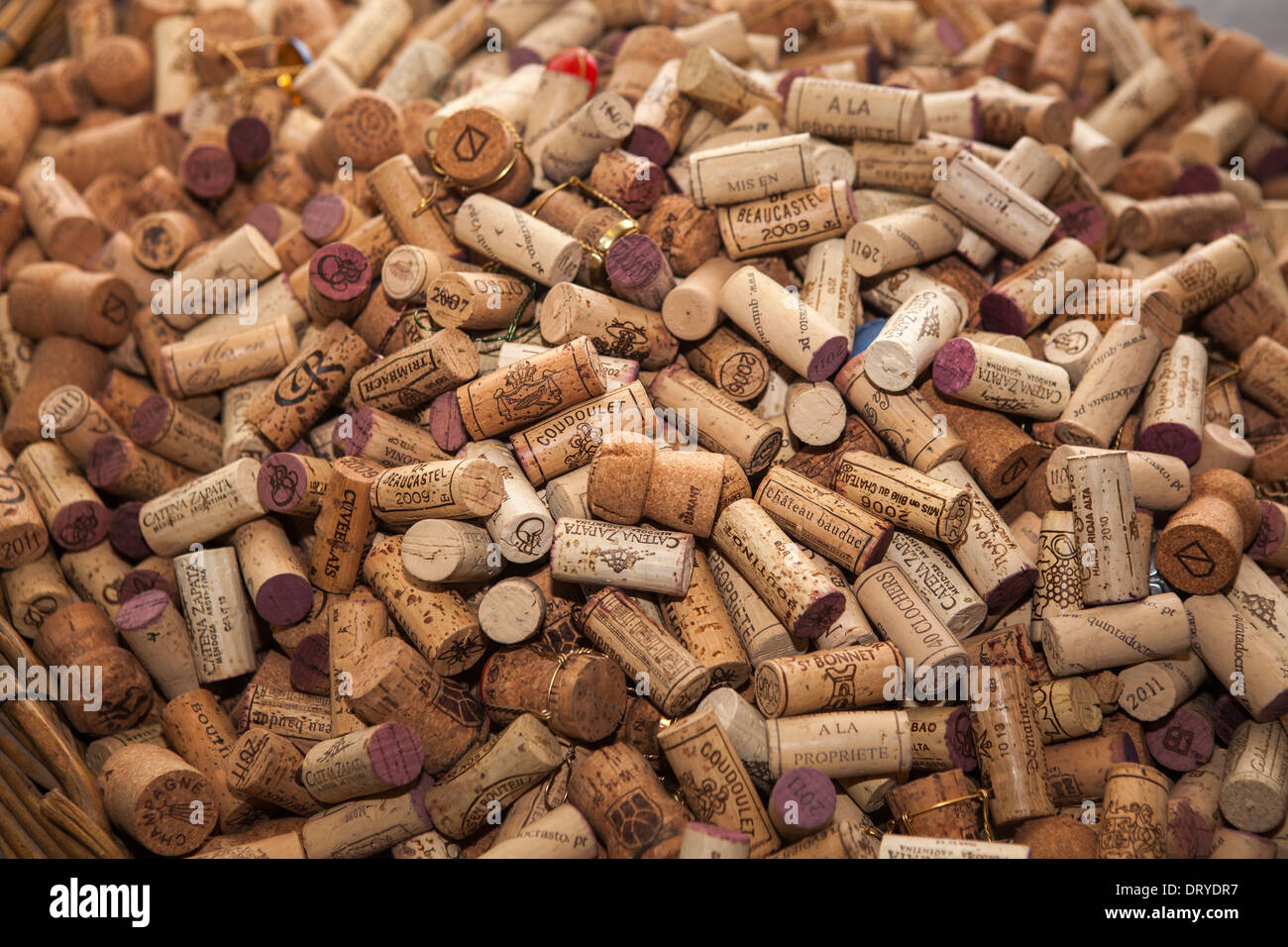 Wine bottle corks Stock Photo