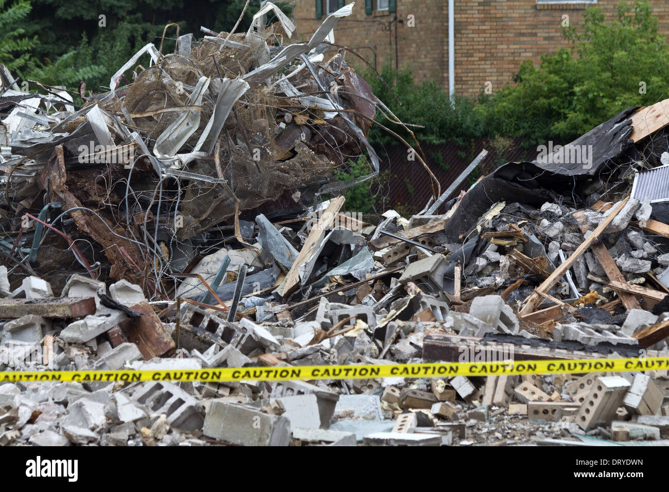 Demolished a buildings in city USA Stock Photo