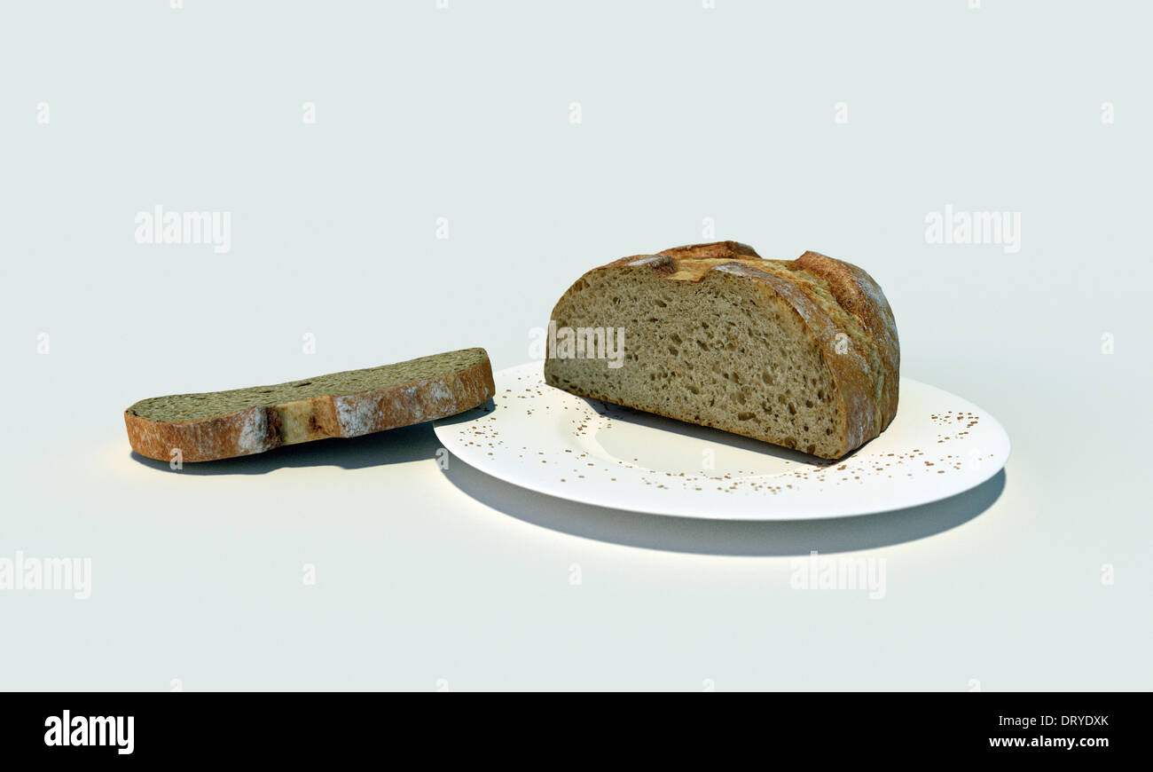 bread isolated on white background Stock Photo - Alamy