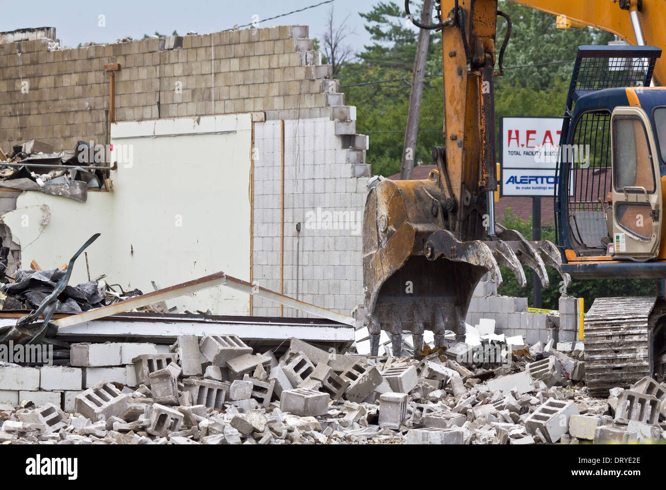 Demolished a buildings in city USA Stock Photo