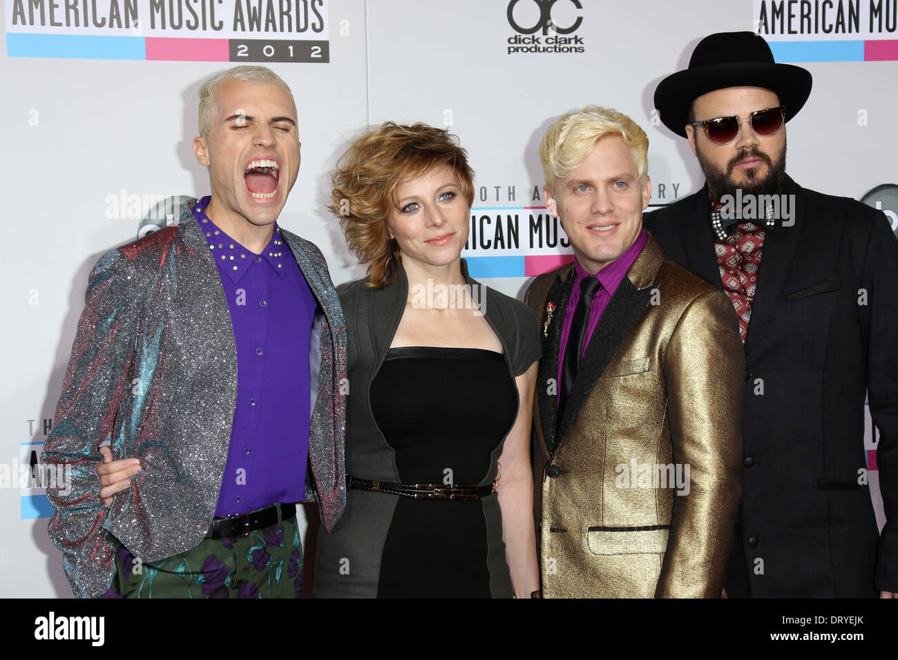 Neon Trees at the 40th American Music Awards Arrivals, Nokia Theatre, Los Angeles, CA 11-18-12 Stock Photo