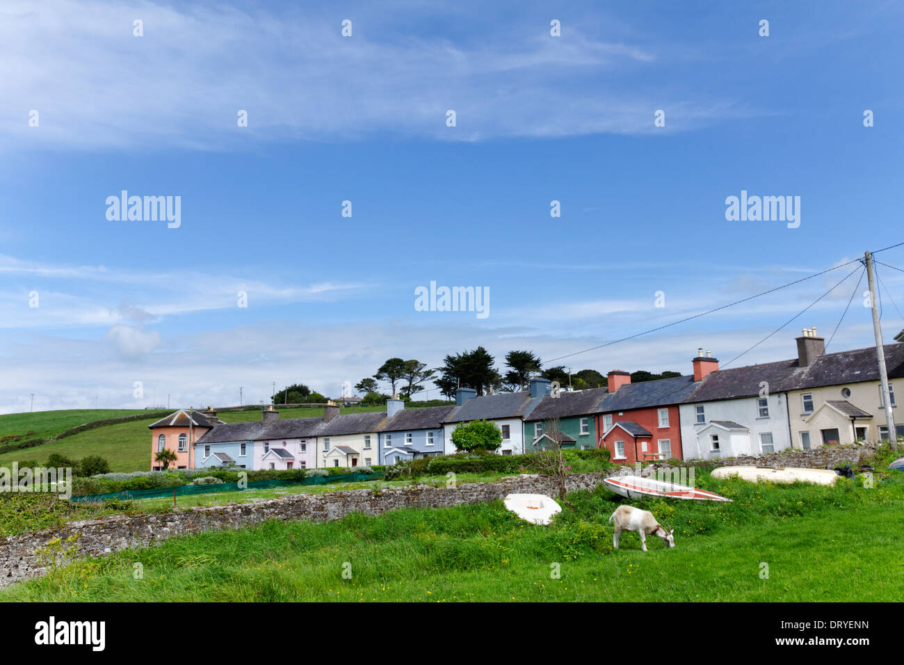 Row of houses at Roche's Point in County Cork, Ireland Stock Photo Alamy