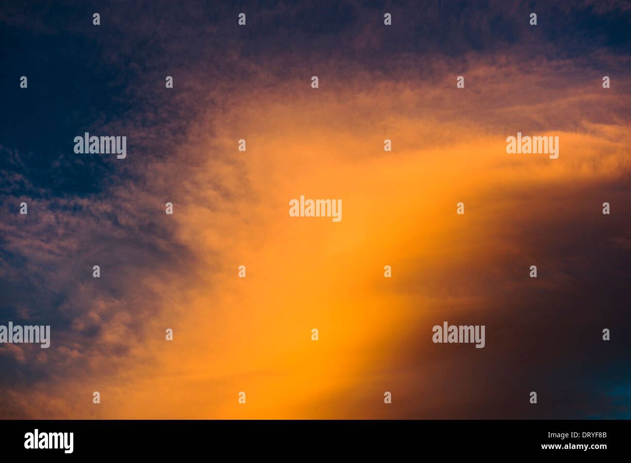 Dramatic pink and orange clouds at sunset, Salida, Colorado, USA Stock Photo