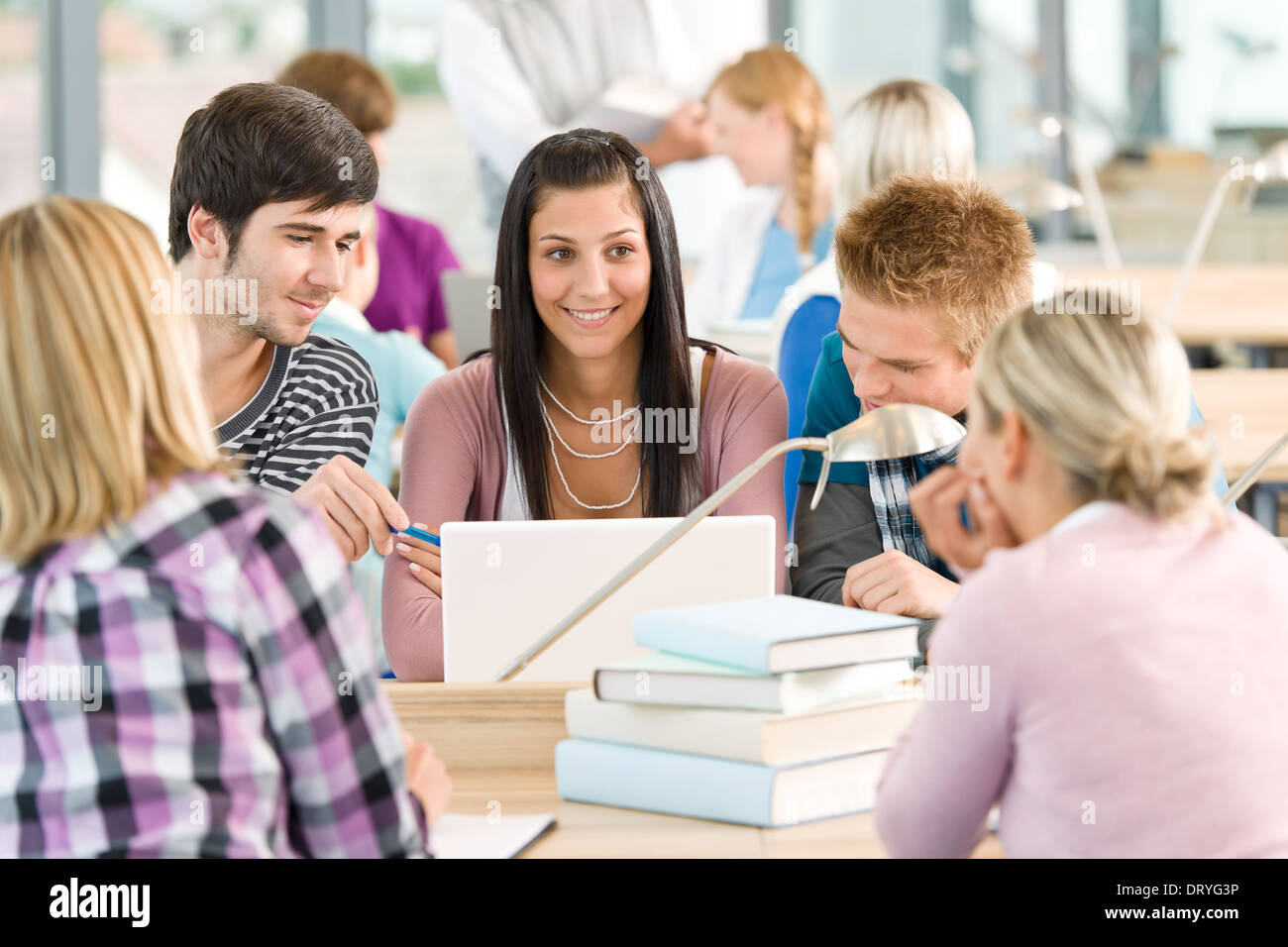 Group of students in classroom Stock Photo - Alamy