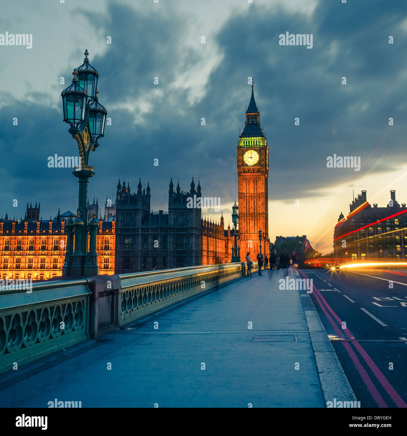 Big Ben at night, London Stock Photo