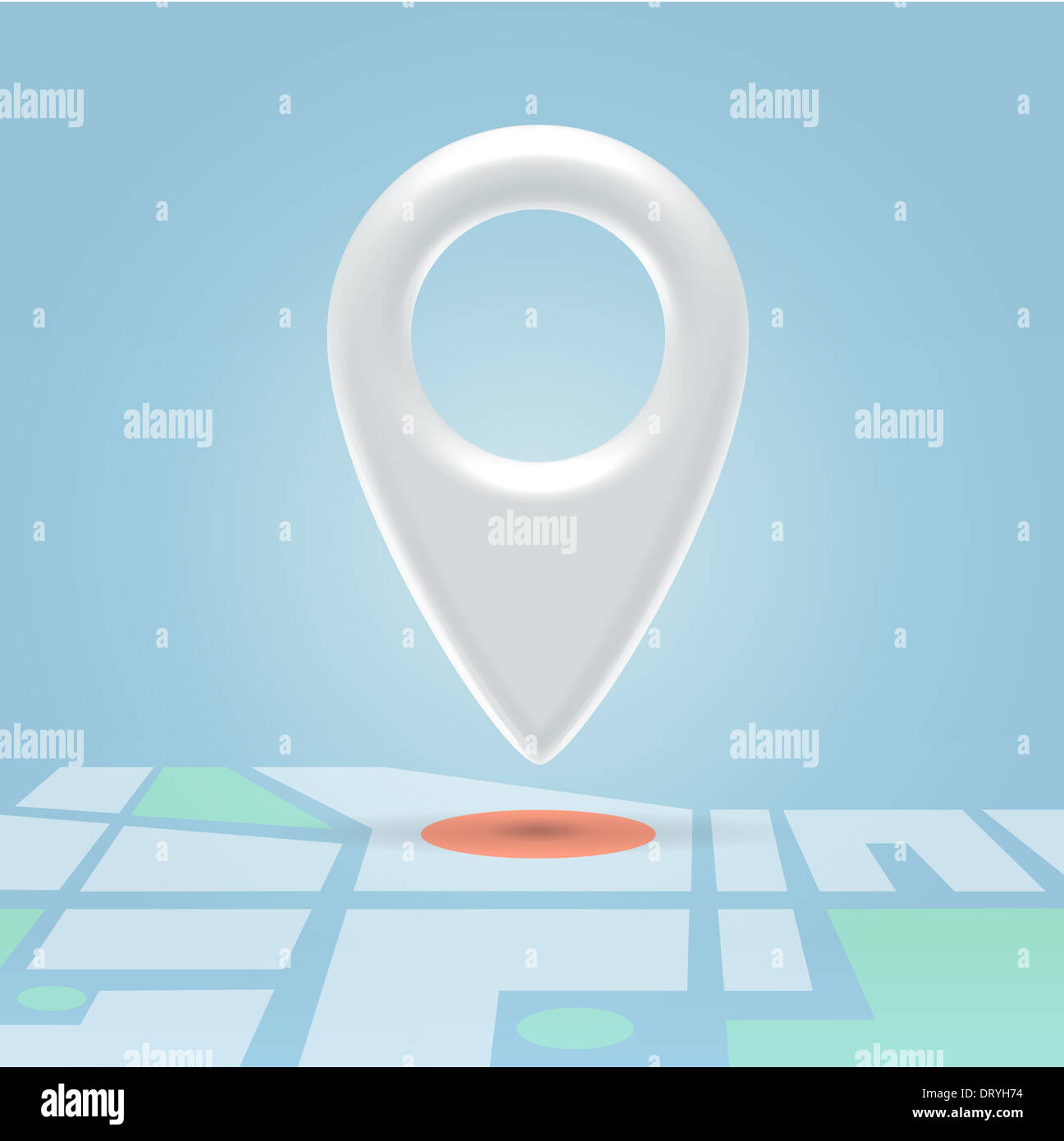 Navigation point over map detail Stock Photo Alamy