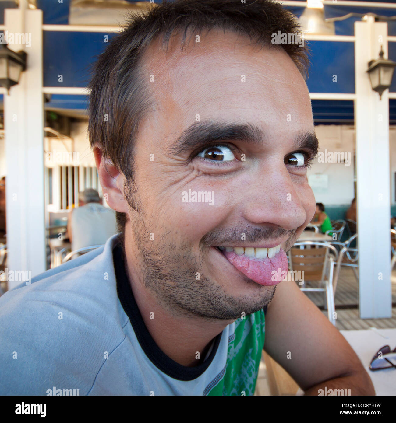 Crazy looking man making funny hi-res stock photography and images - Alamy