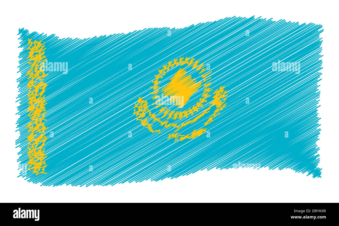 Kazakhstan Map Russia Flag Colors Stock Illustration 1402689083