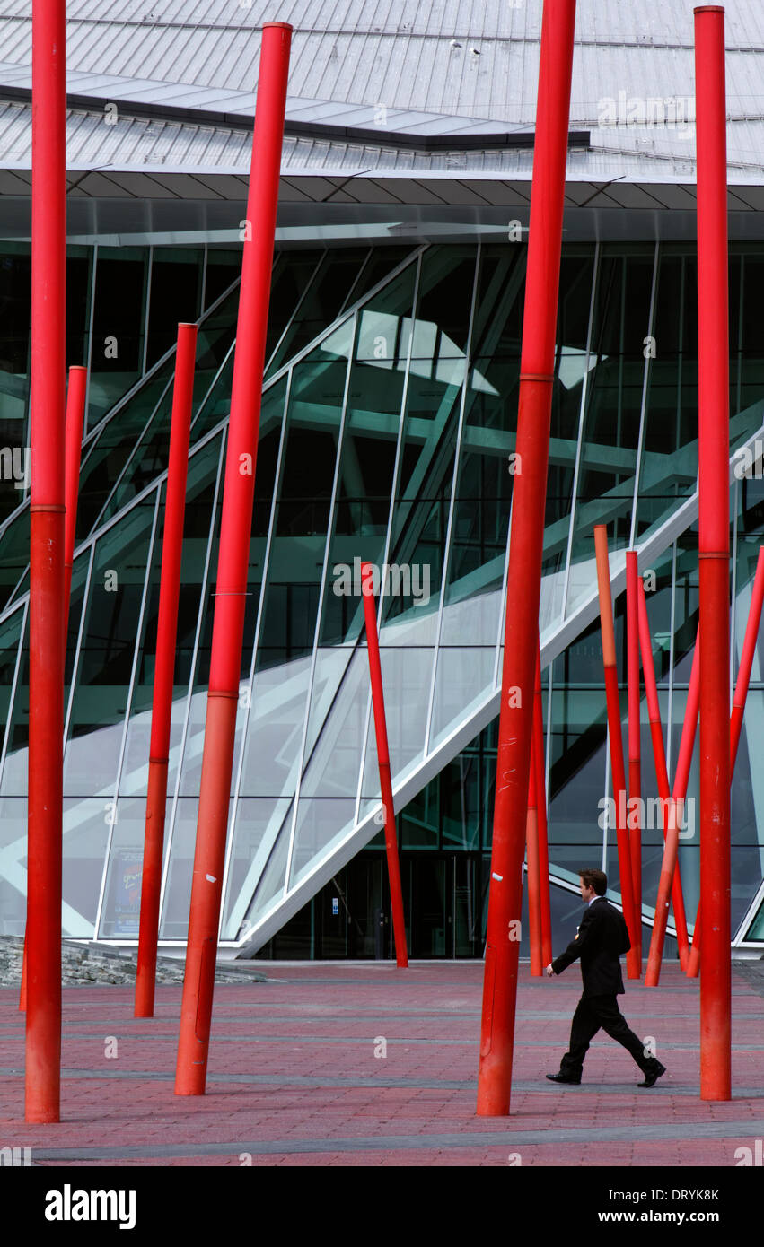 The Martha Schwarz installation in Grand Canal Square by the Grand Canal Theatre in Dublin, Ireland Stock Photo