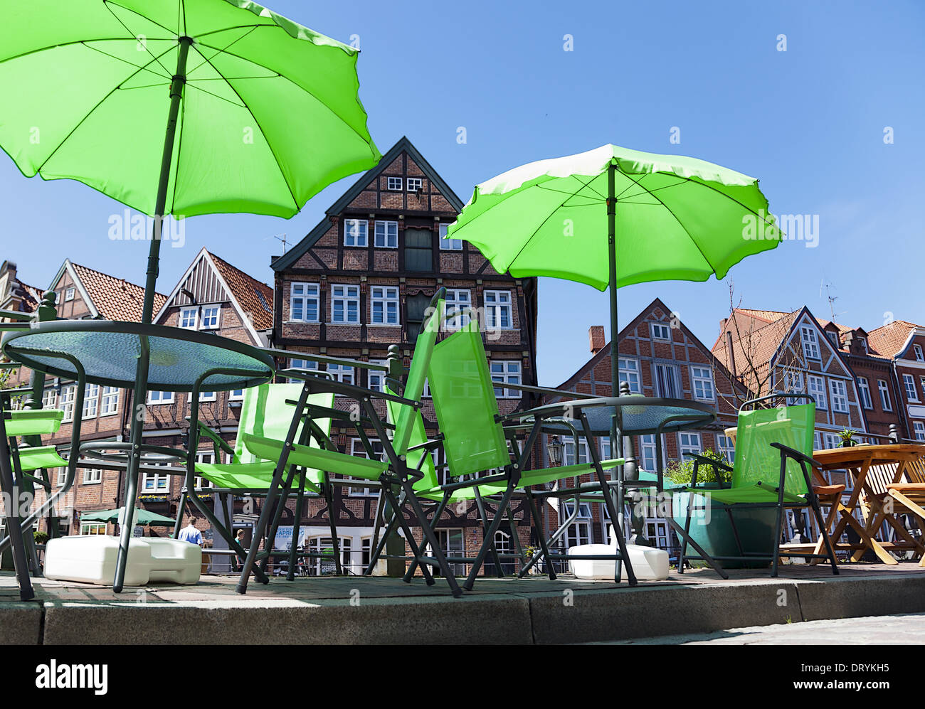 green umbrella Stock Photo