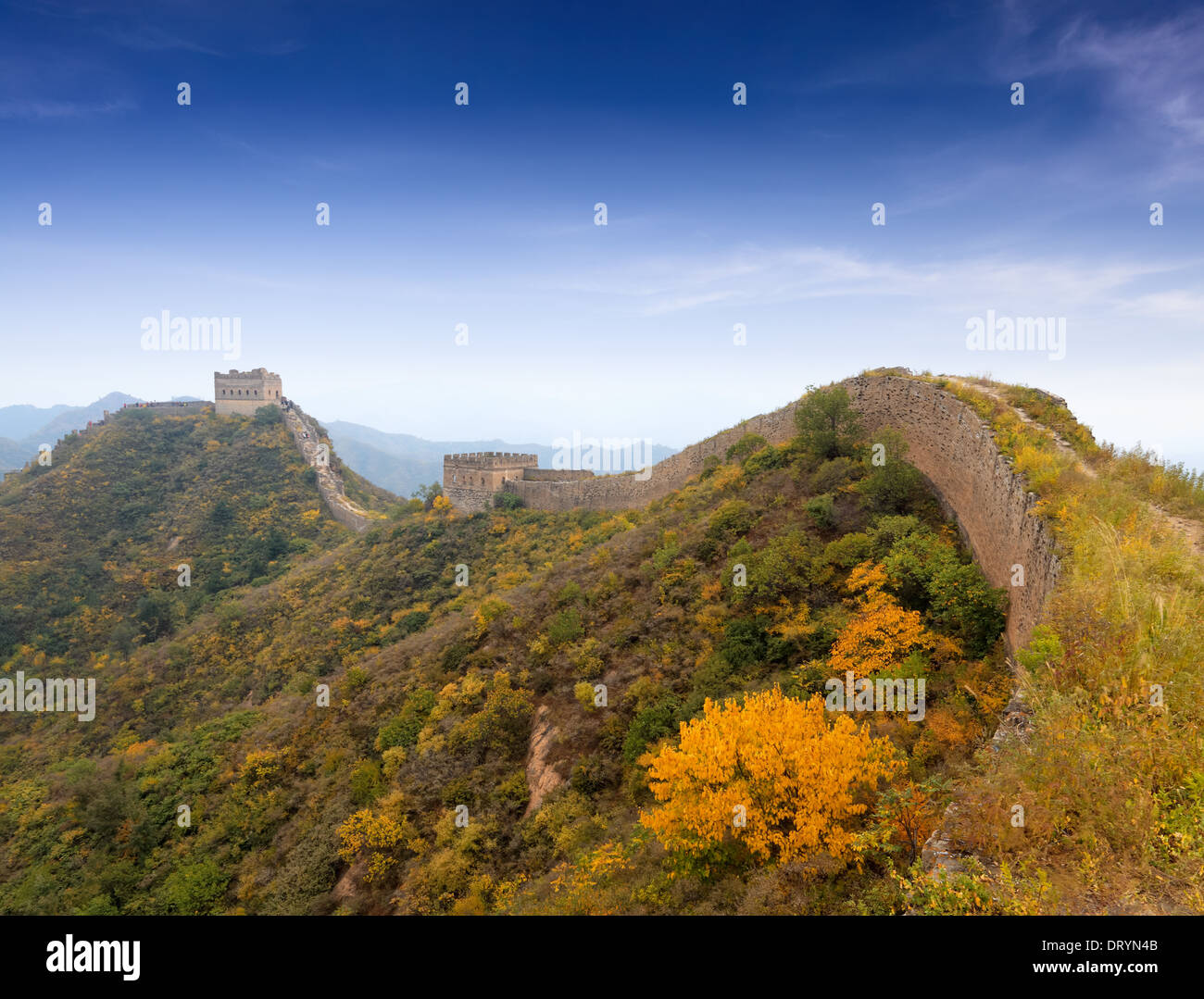 the great wall autumn scenery Stock Photo