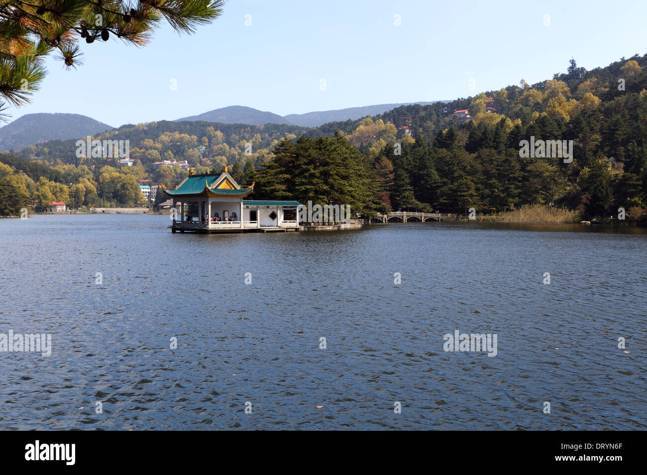 autumn lake in lushan Stock Photo