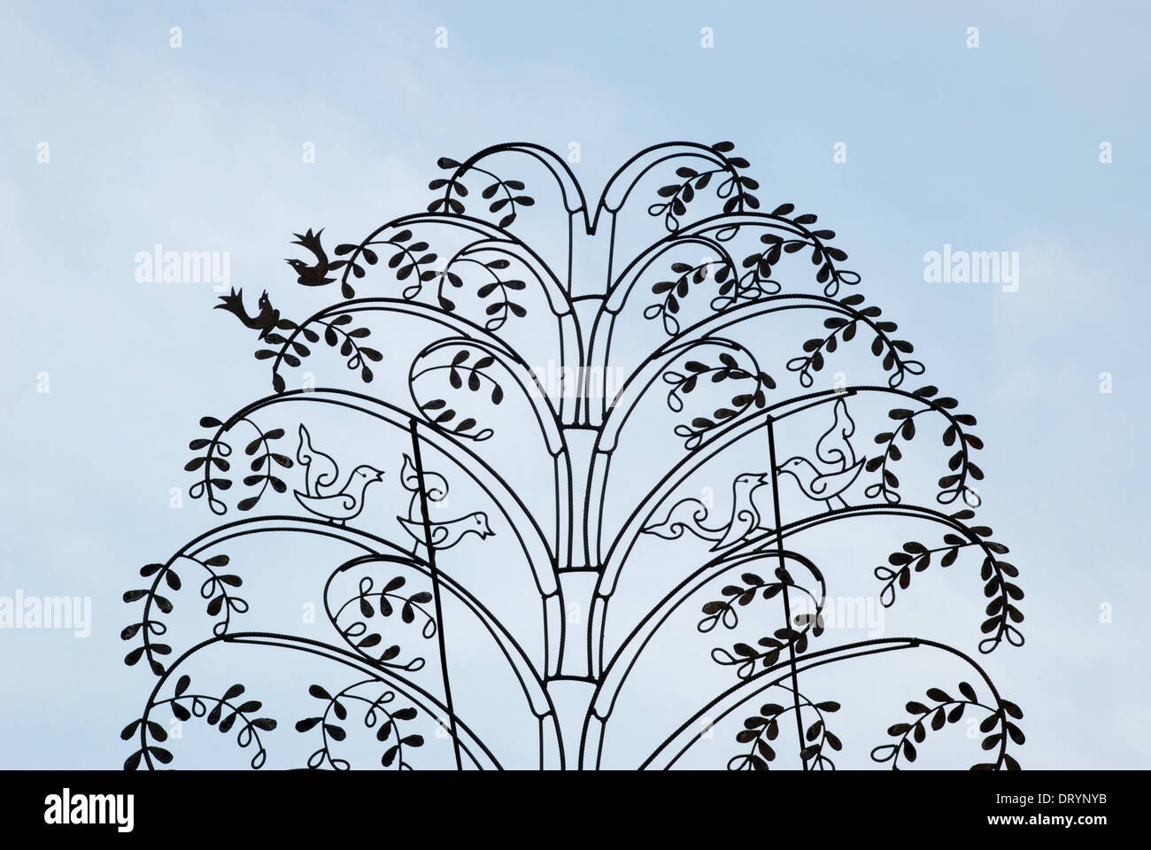 Curved steel, paradise tree Art of Thailand Stock Photo