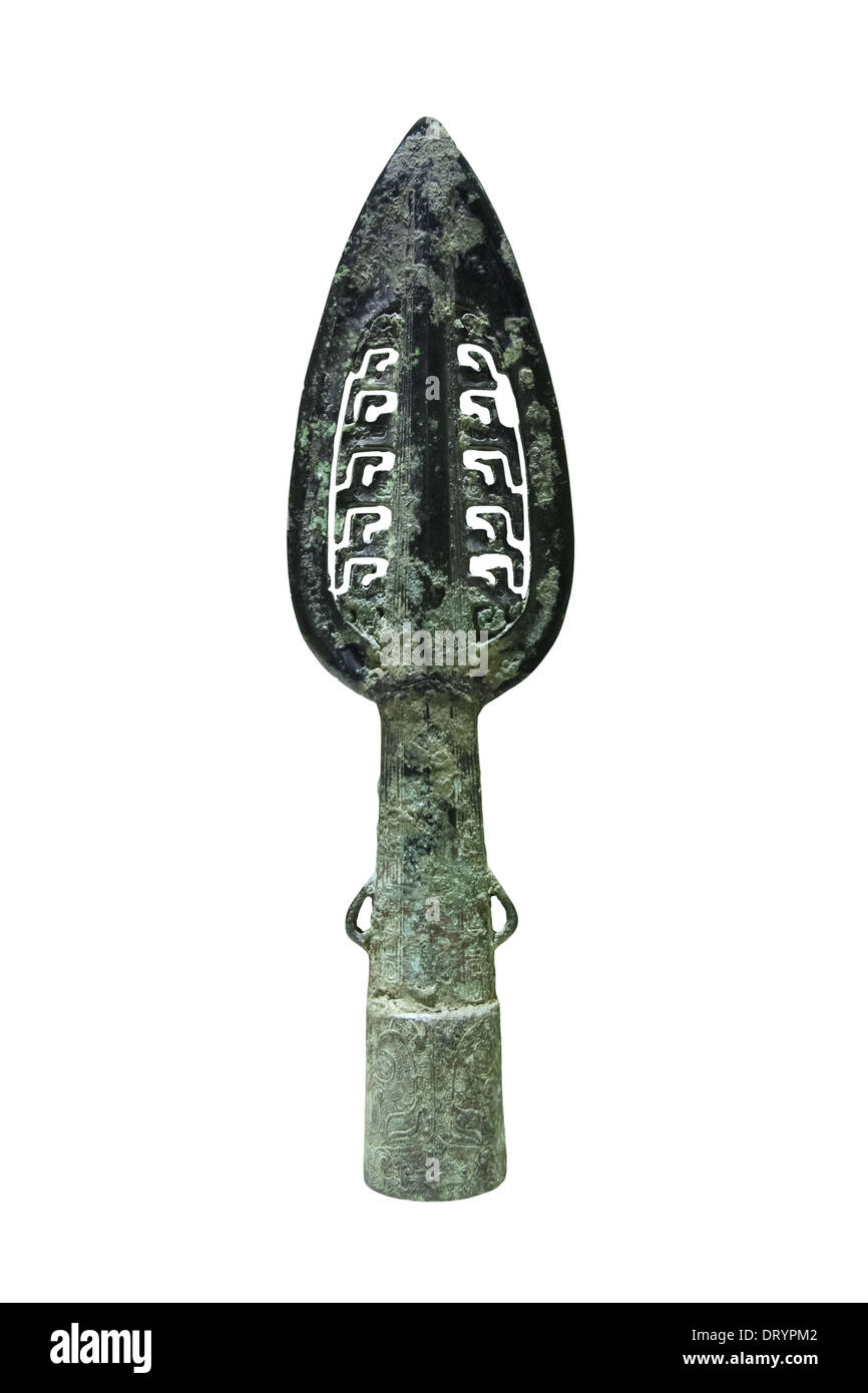 ancient bronze spear Stock Photo