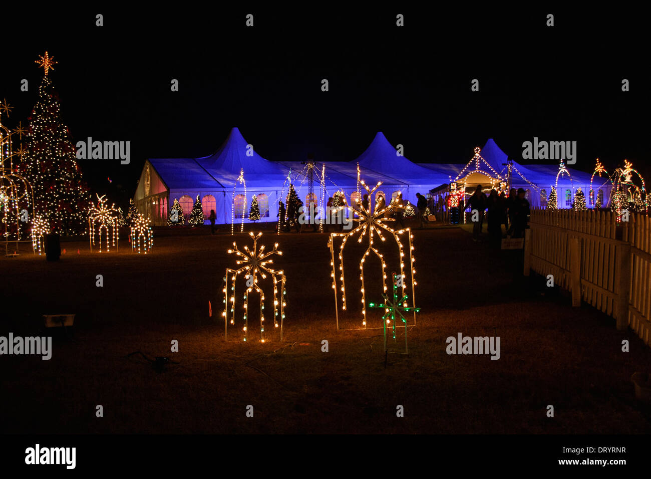 Christmas lights and decorations in The Woodlands, Texas Stock Photo