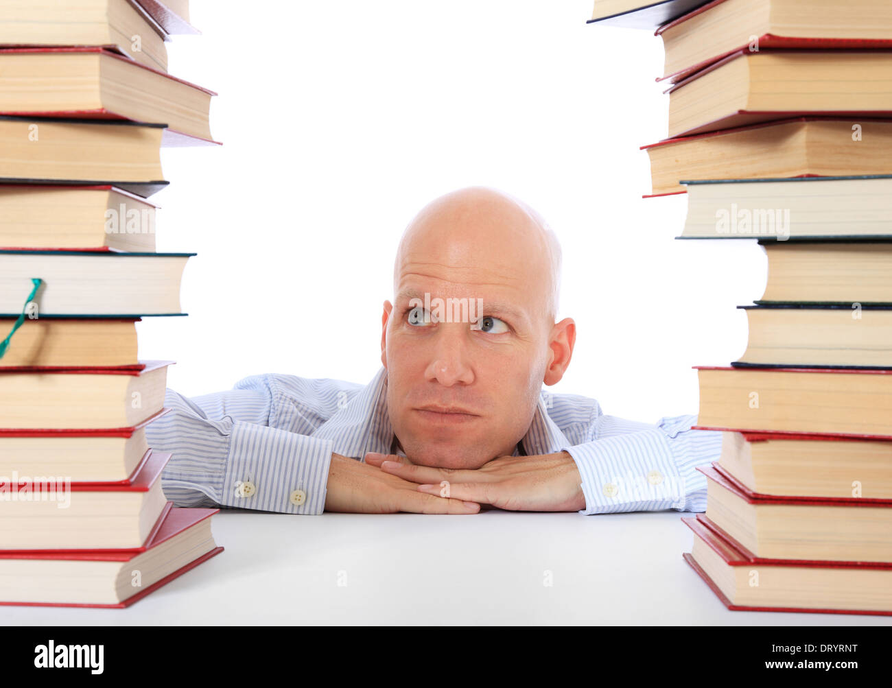Middle aged studying books pile hi-res stock photography and images - Alamy