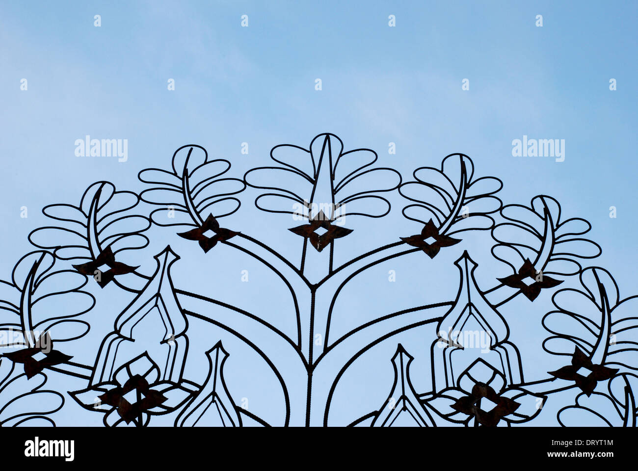 Curved steel, paradise tree Art of Thailand Stock Photo