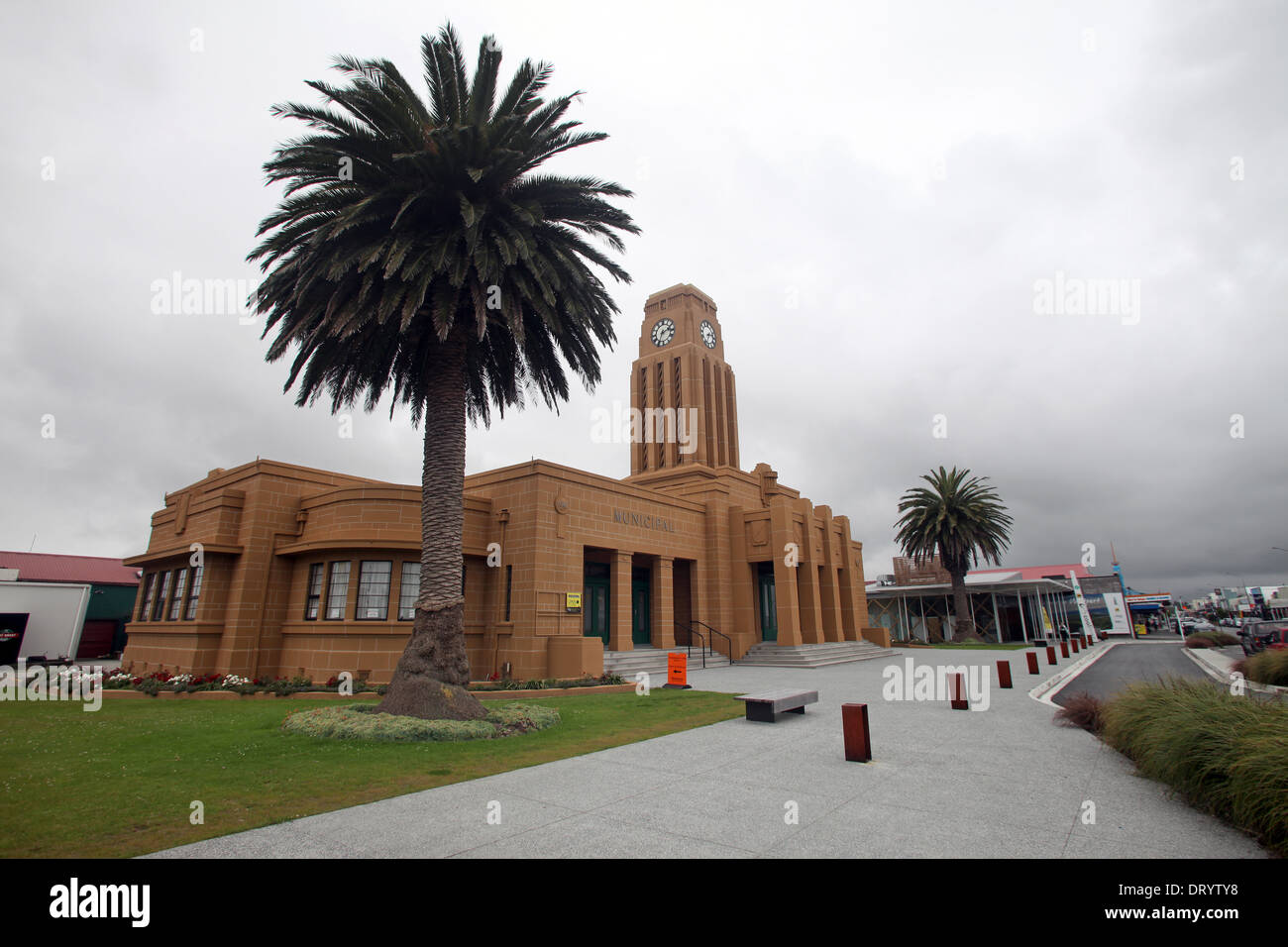 The art deco influenced civic building, Westport, New Zealand Stock Photo