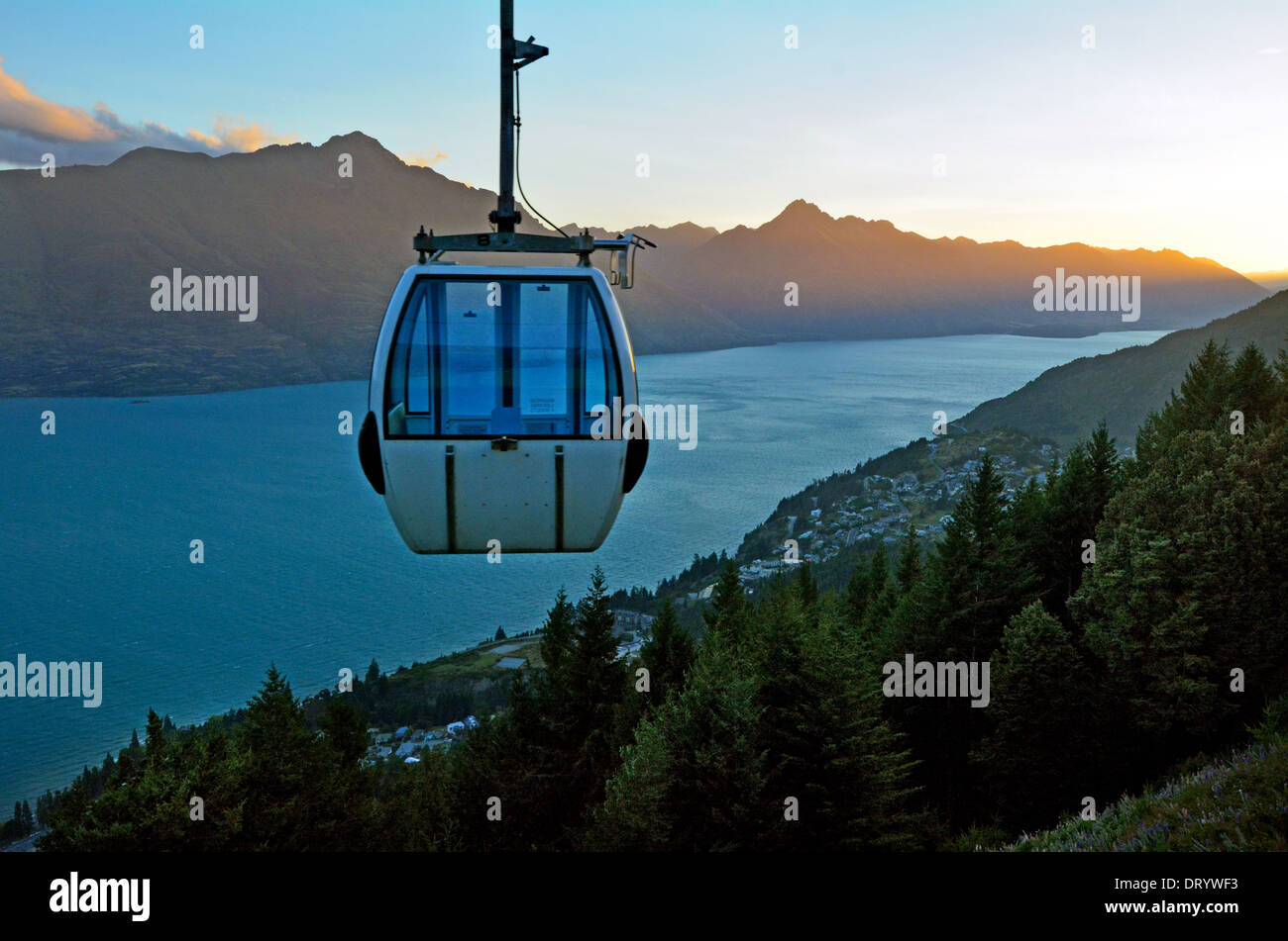Skyline Gondola Cable Car in Queenstown, New Zealand Stock Photo