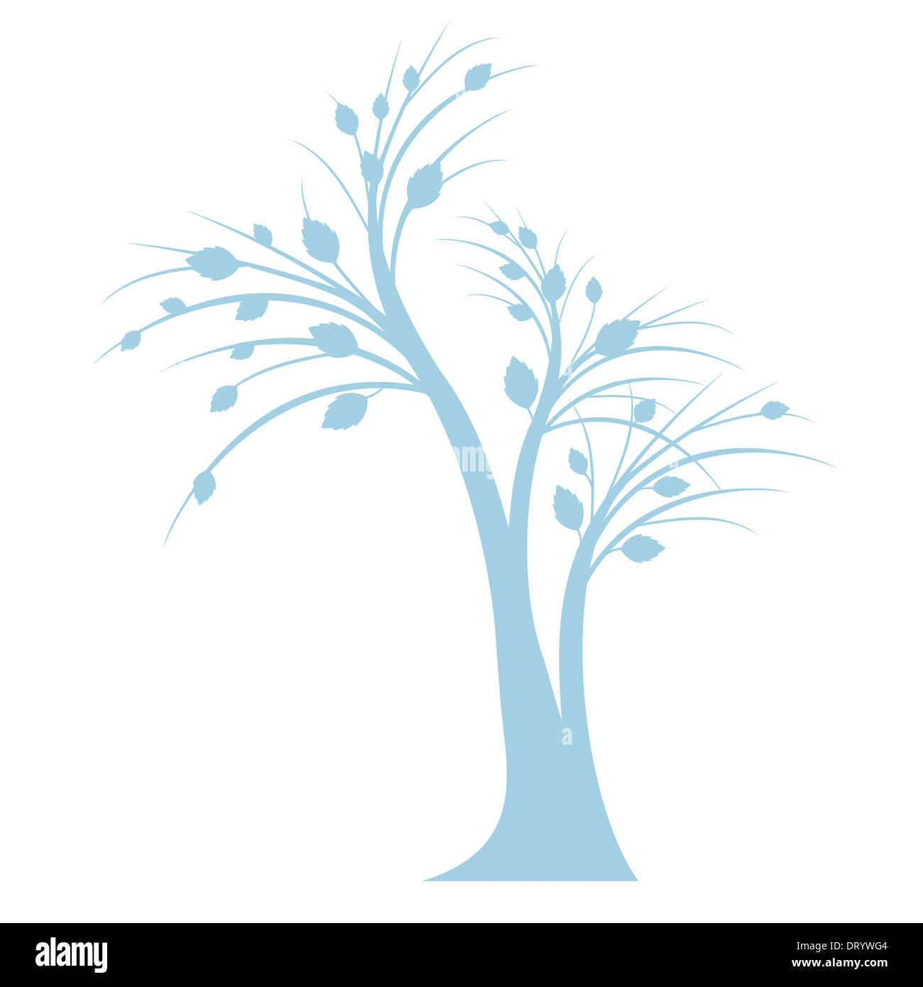 art tree silhouette isolated on white background Stock Photo - Alamy