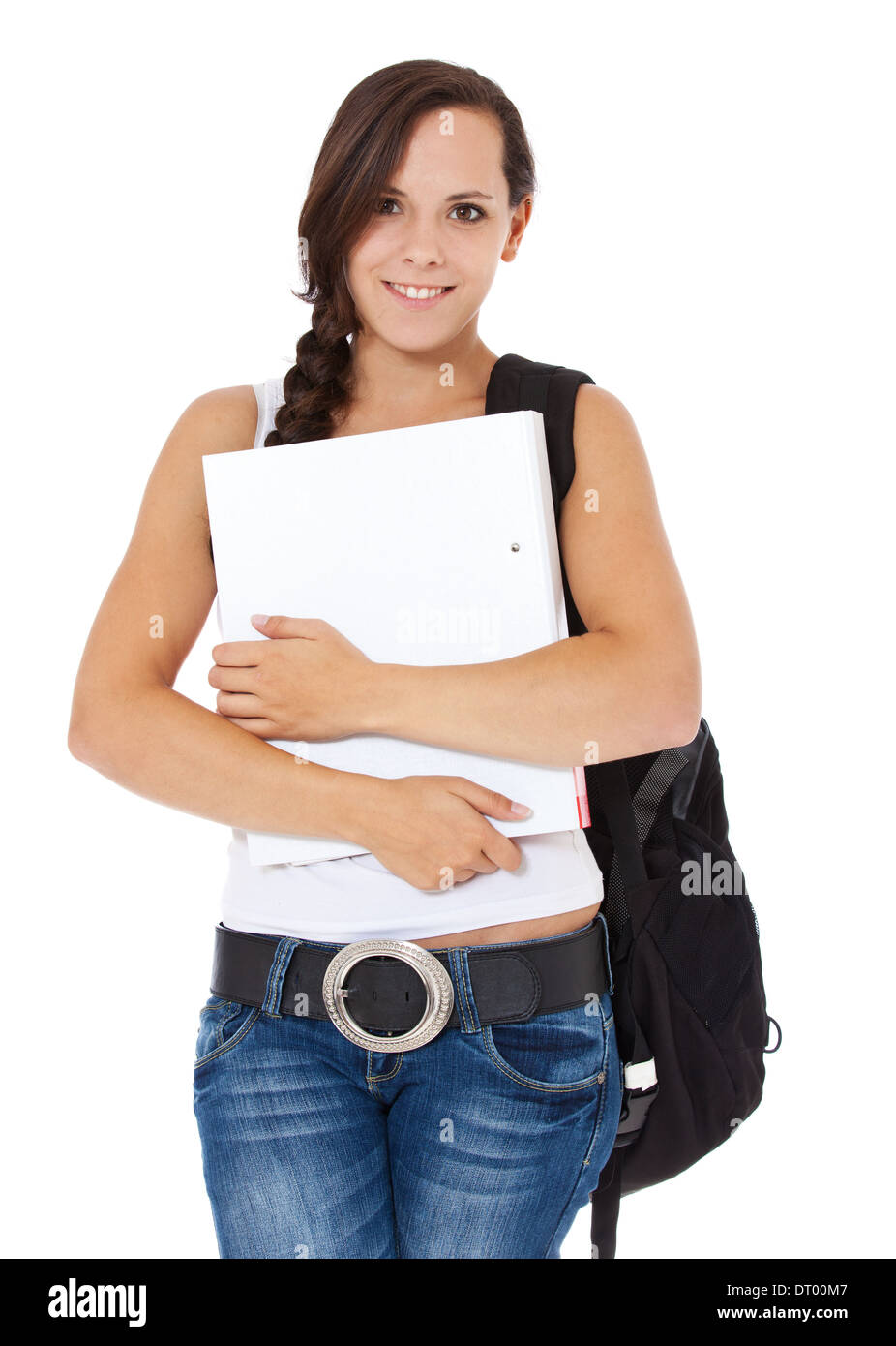 Attractive student. All on white background. Stock Photo