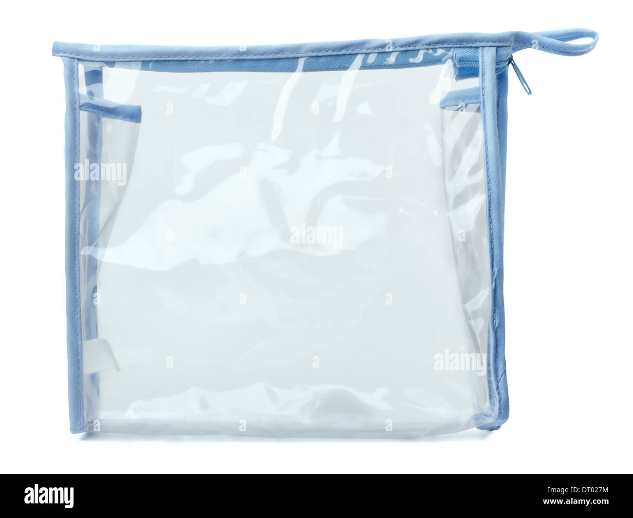 Empty plastic transparent purse bag isolated on white Stock Photo