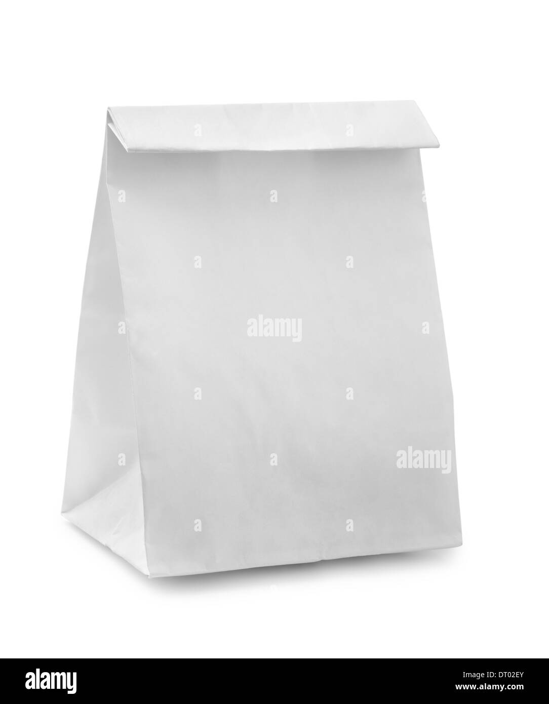 Blank paper bag isolated on white Stock Photo