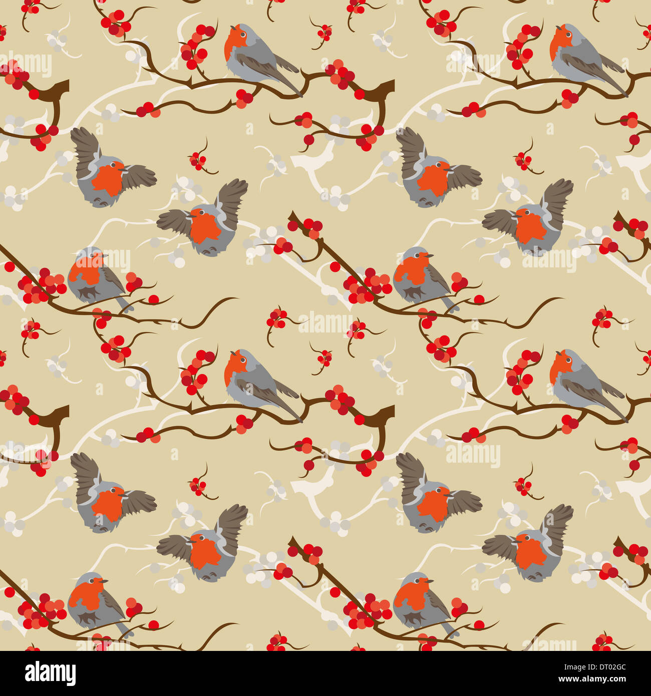 Red Robin Pattern This file represents a pattern with some birds, in particular robin ...