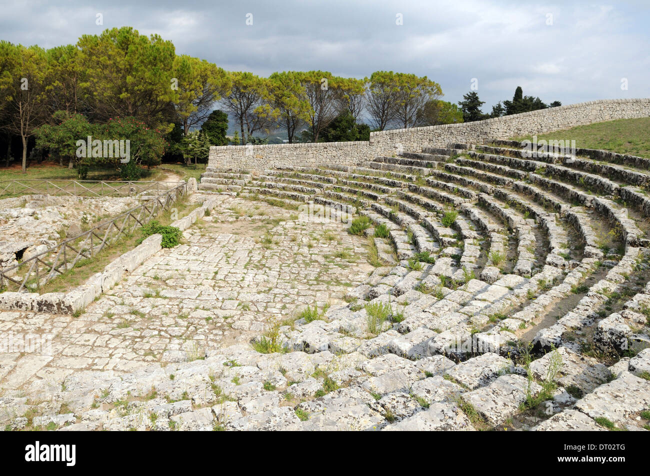 ancient greek theater of Akrai, in Palazzolo Acreide, Sicily Stock Photo