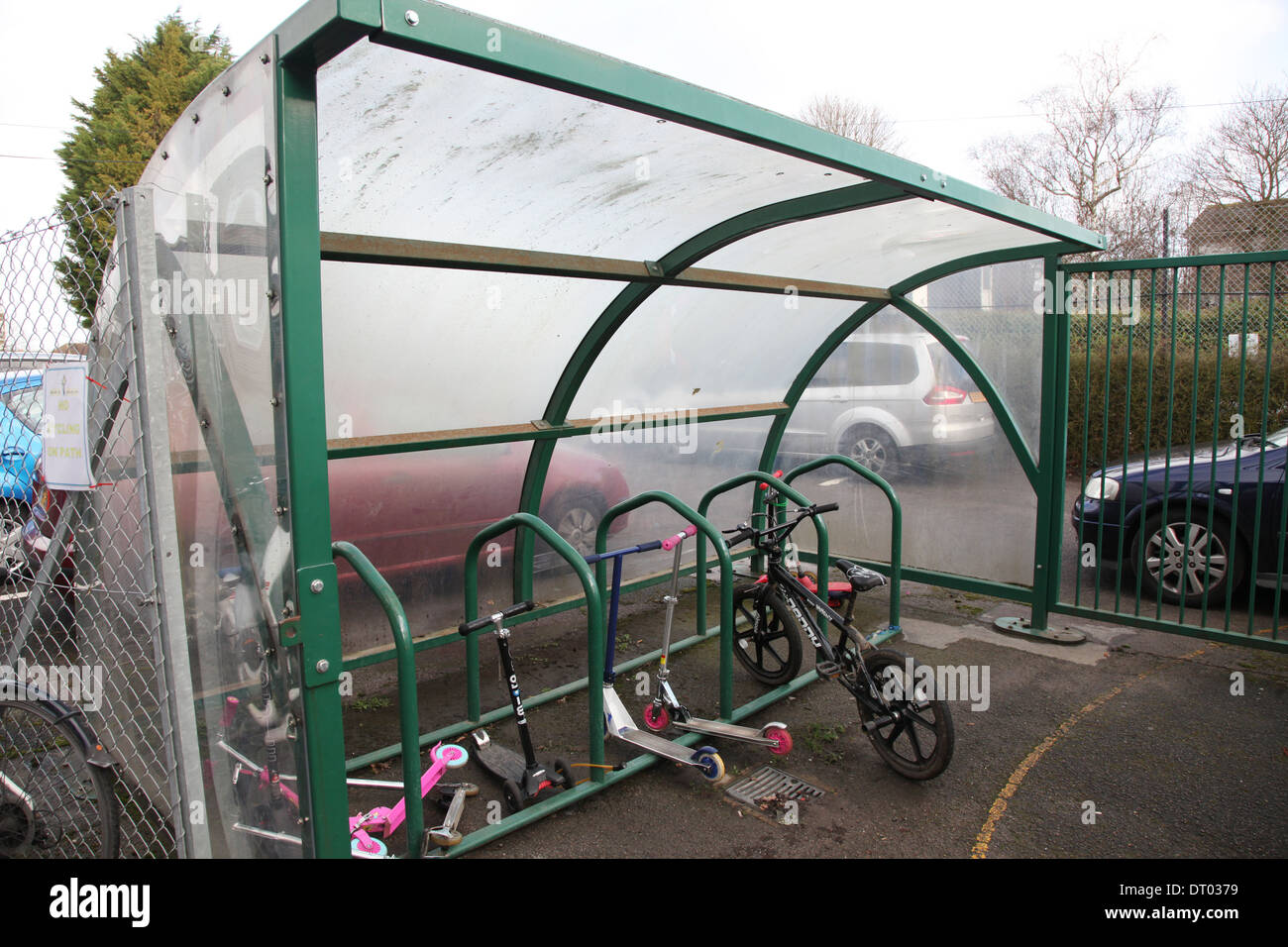 School bicycle sheds hardly used hires stock photography and images