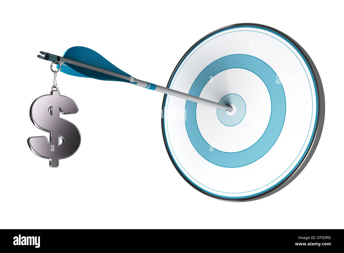 One Dollar symbol fixed on an arrow. Conceptual image suitable for financial investment Stock Photo