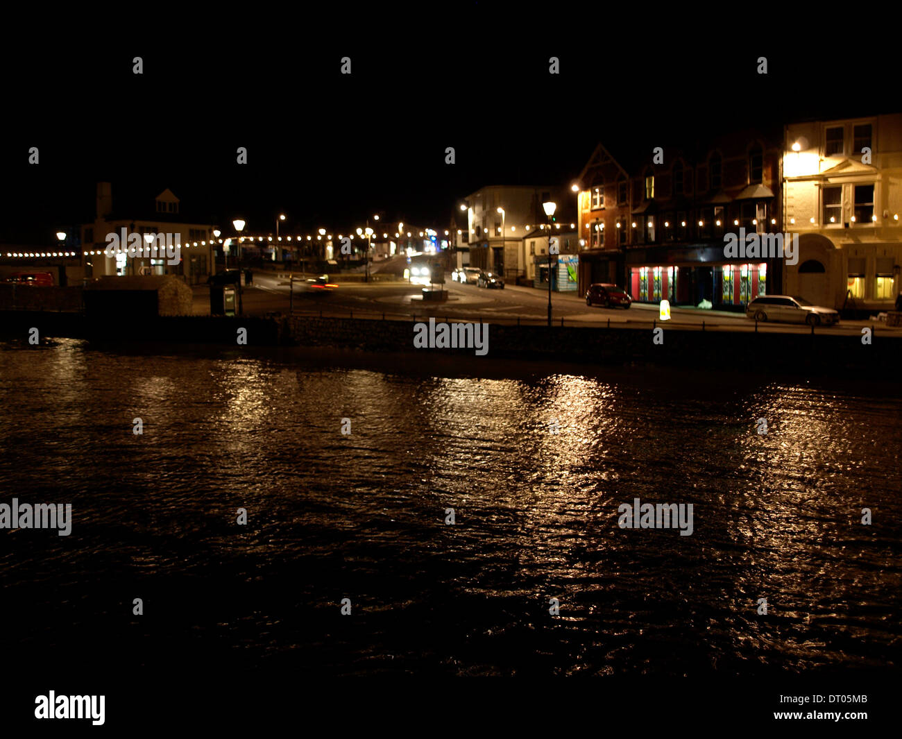 Bude, Cornwall, UK at night Stock Photo