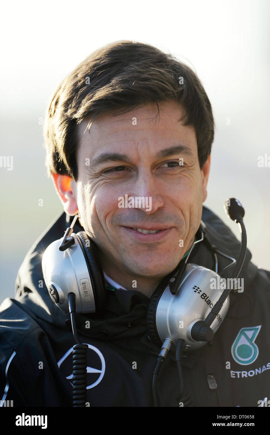 head of Motorsport Toto Wolff (AUT), Mercedes during Formula One Tests, Jerez, Spain Feb.2014 Stock Photo